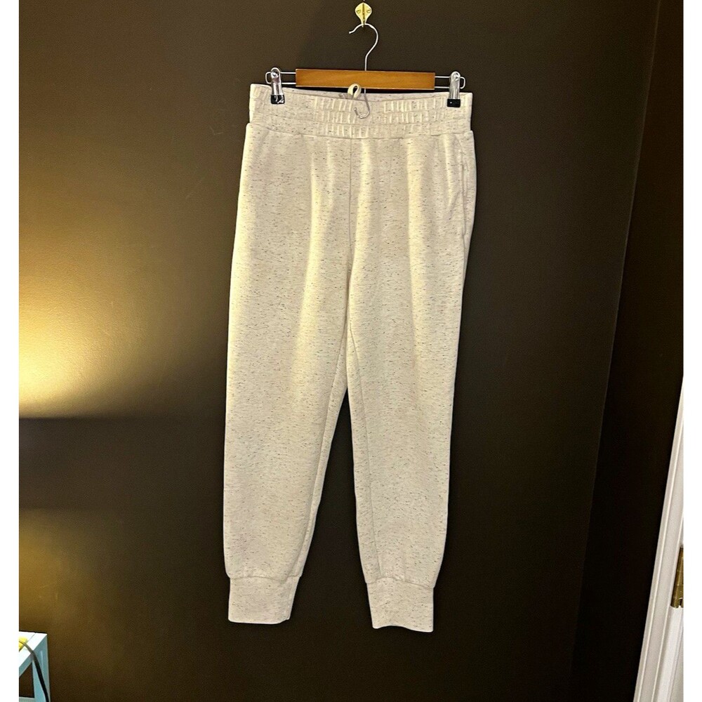 Varley DoubleSoft Women’s Beige Speckled Jogger Pants Elastic Waist Sz M